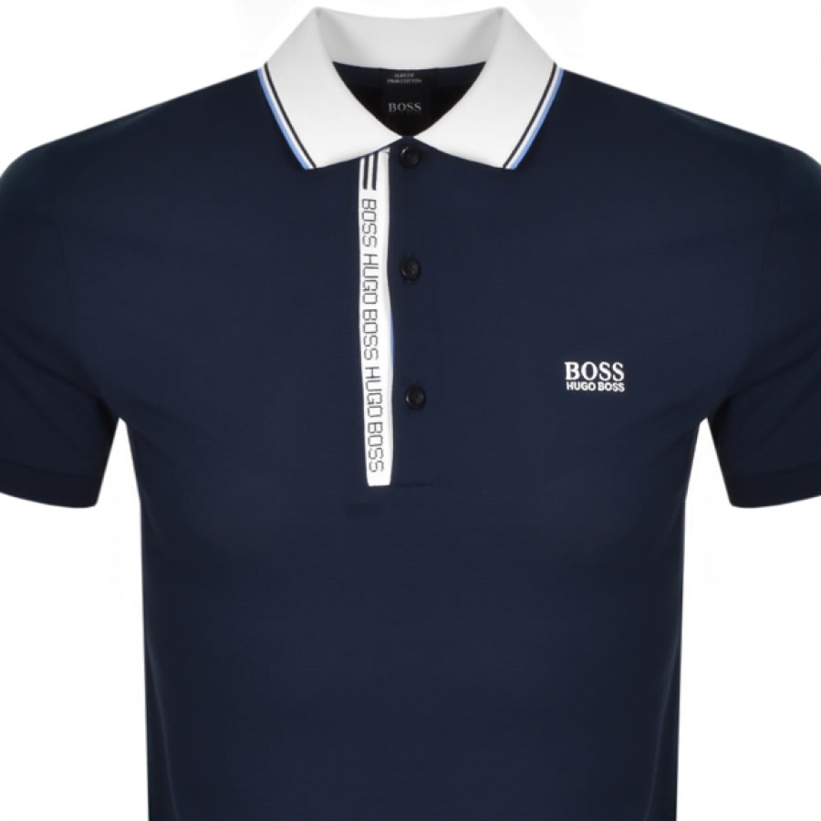 Alternative Image for ProductBOSS Paule 4 Jersey Polo T Shirt Navy2