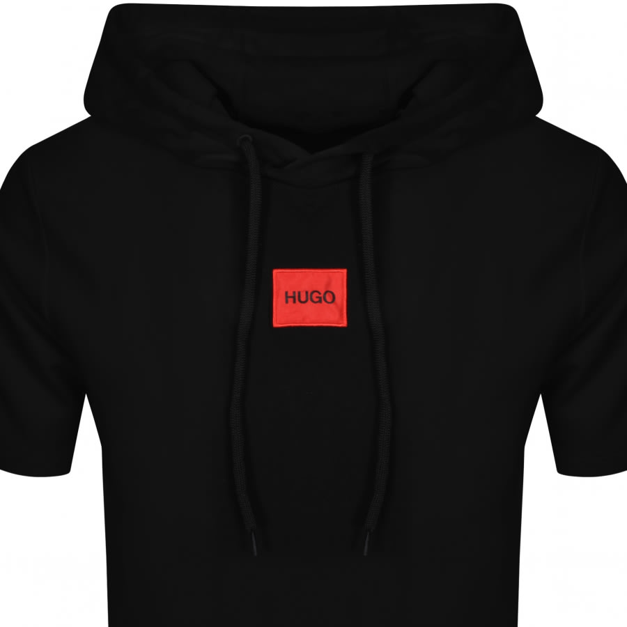 Alternative Image for ProductHUGO Dresley Short Sleeved Hoodie Black2