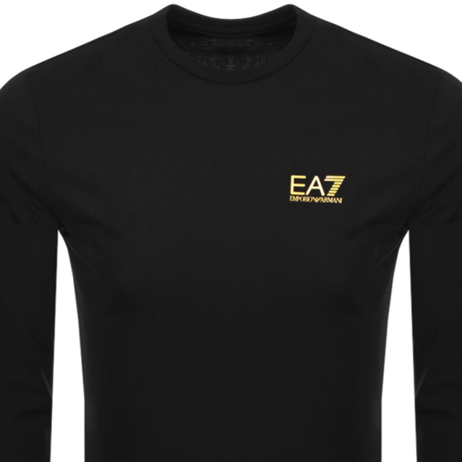 Alternative Image for ProductEA7 Emporio Armani Long Sleeved Logo T Shirt Black2