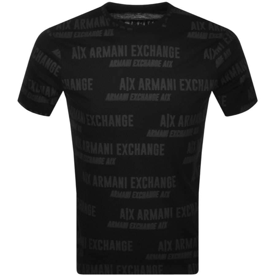 Alternative Image for ProductArmani Exchange Crew Neck Bold Logo T Shirt Black1