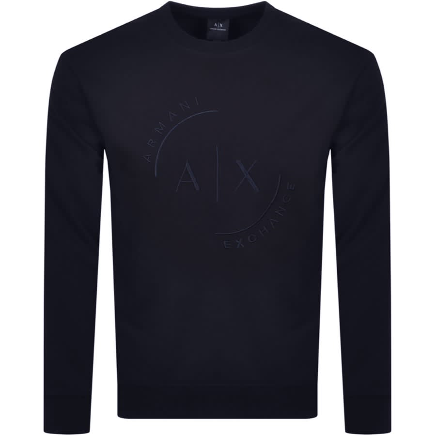 Alternative Image for ProductArmani Exchange Crew Neck Logo Sweatshirt Navy1