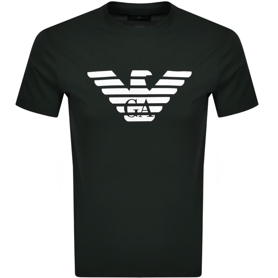 Alternative Image for ProductEmporio Armani Crew Neck Logo T Shirt Green1