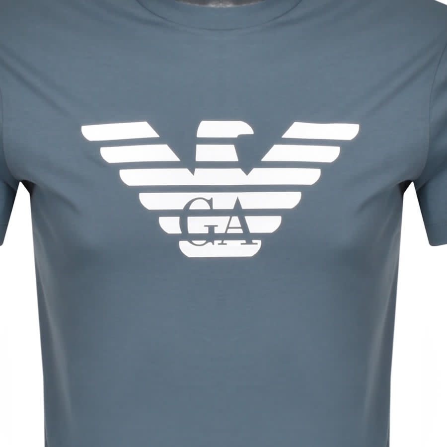 Alternative Image for ProductEmporio Armani Crew Neck Logo T Shirt Blue3