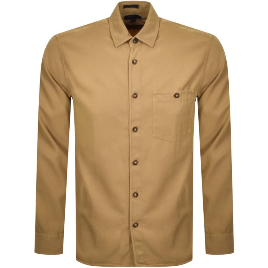Ted Baker Brewin Long Sleeved Shirt Beige | Mainline Menswear