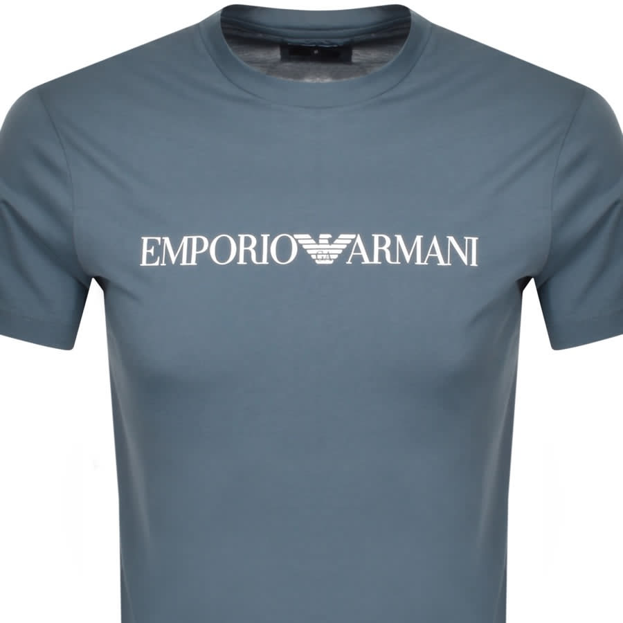 Alternative Image for ProductEmporio Armani Crew Neck Logo T Shirt Blue2