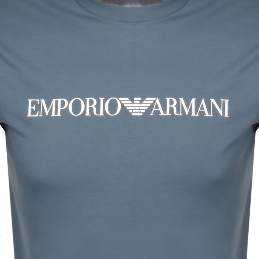 Alternative Image for ProductEmporio Armani Crew Neck Logo T Shirt Blue3