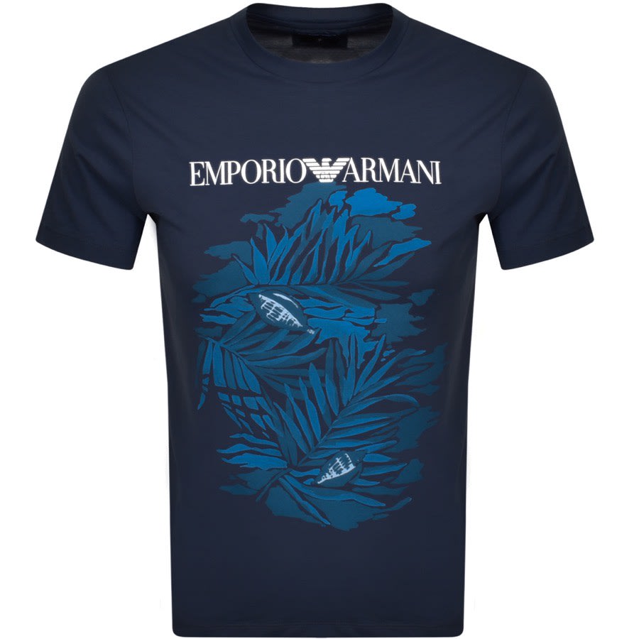 Alternative Image for ProductEmporio Armani Graphic Logo T Shirt Blue1