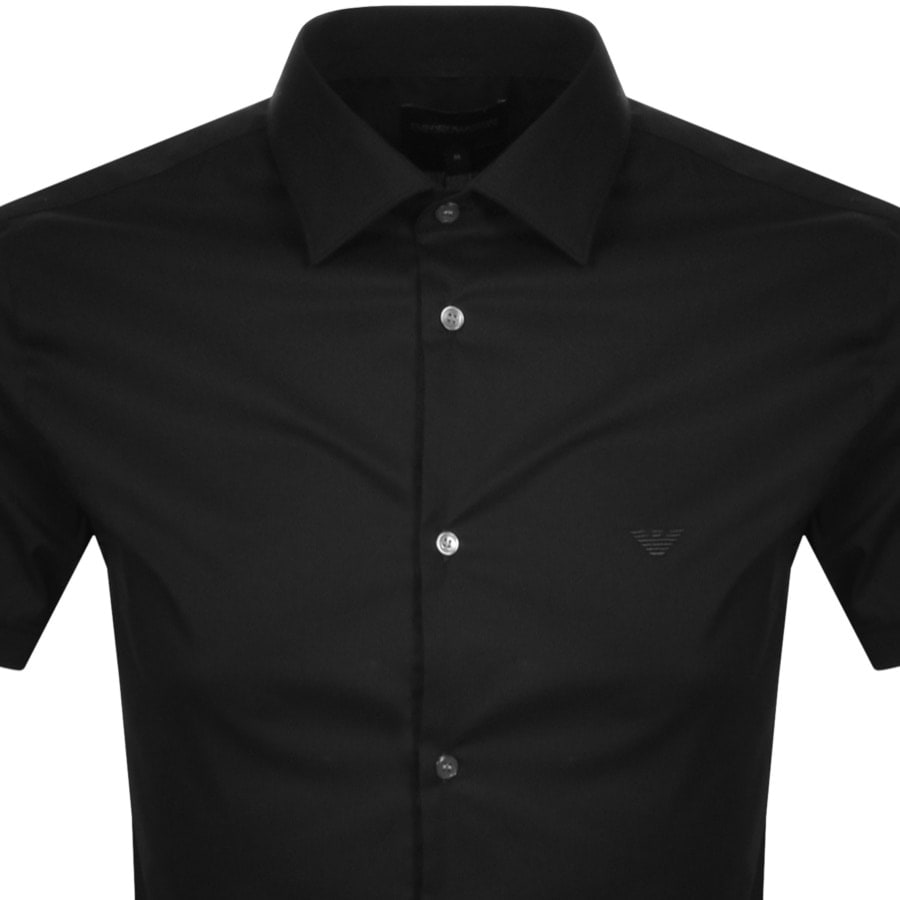 Alternative Image for ProductEmporio Armani Short Sleeved Slim Fit Shirt Black2