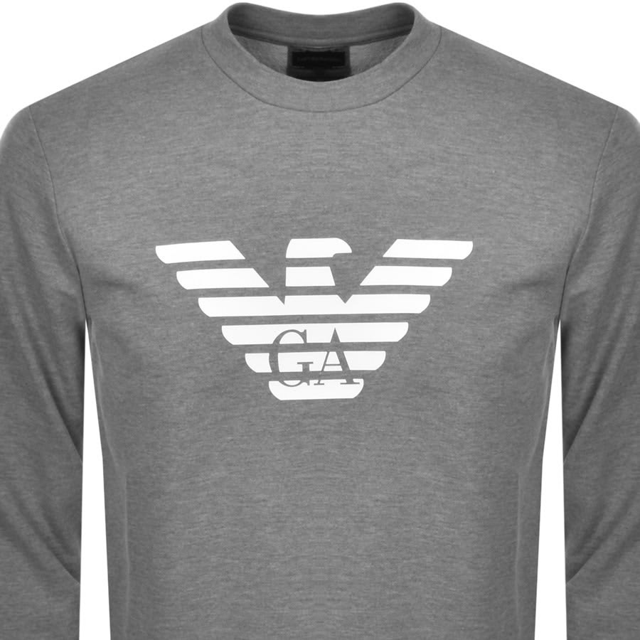 Alternative Image for ProductEmporio Armani Crew Neck Logo Sweatshirt Grey2
