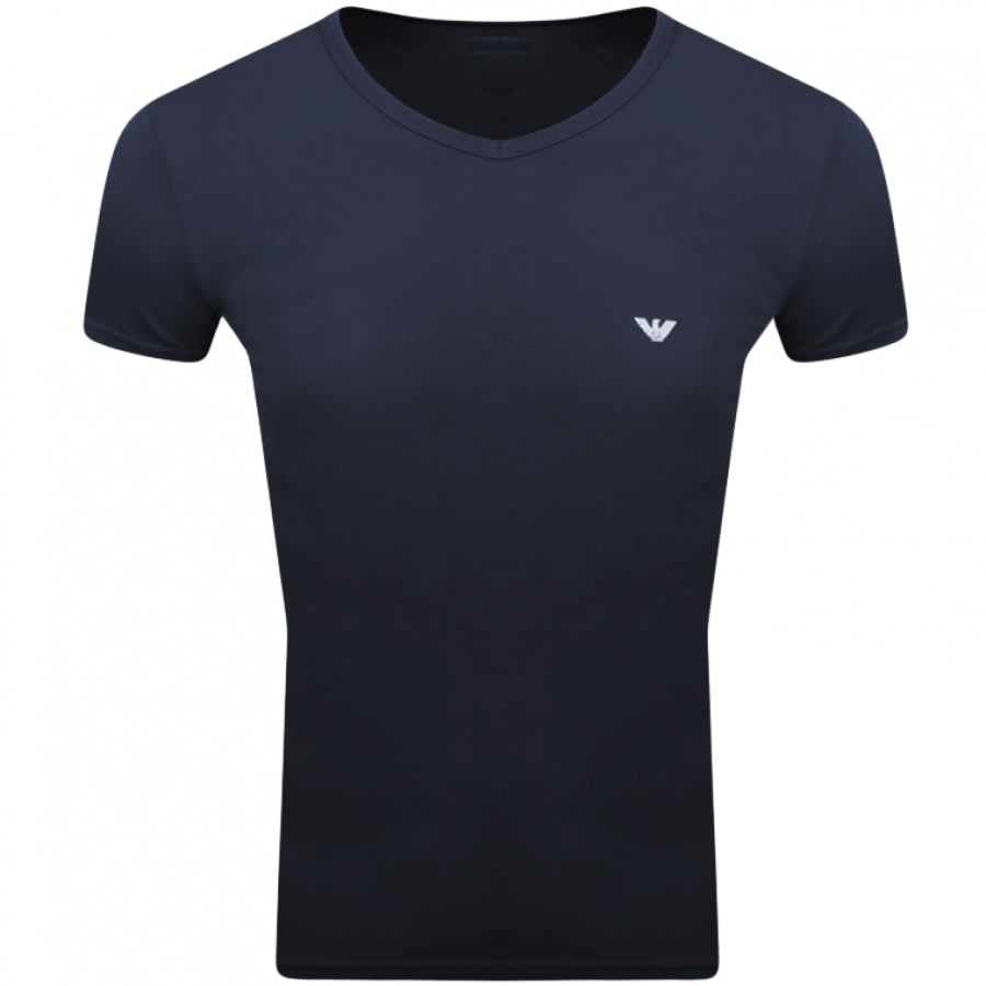 Alternative Image for ProductEmporio Armani 2 Pack V Neck Lounge T Shirts Navy2