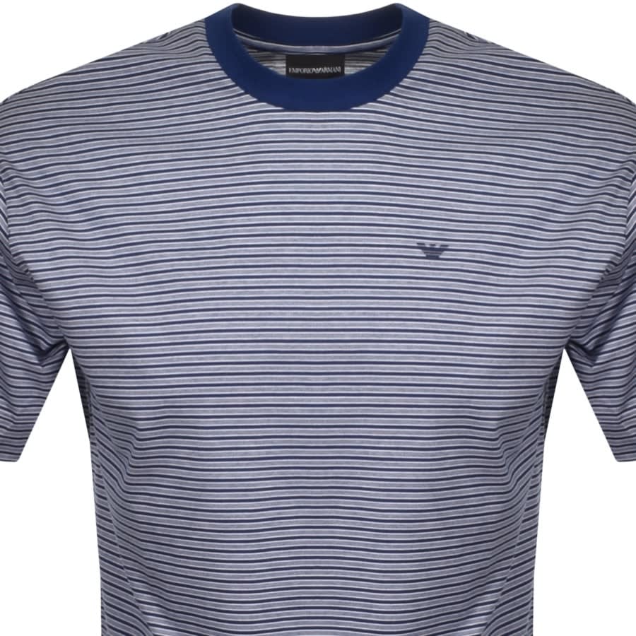 Alternative Image for ProductEmporio Armani Stripe Crew Neck T Shirt Blue2