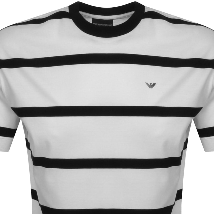Alternative Image for ProductEmporio Armani Stripe Crew Neck T Shirt White2