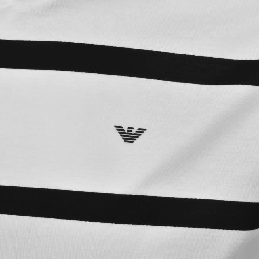 Alternative Image for ProductEmporio Armani Stripe Crew Neck T Shirt White3