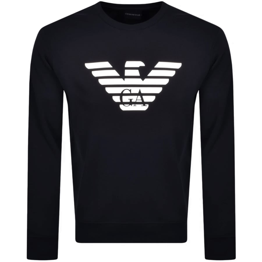 Alternative Image for ProductEmporio Armani Crew Neck Logo Sweatshirt Navy1