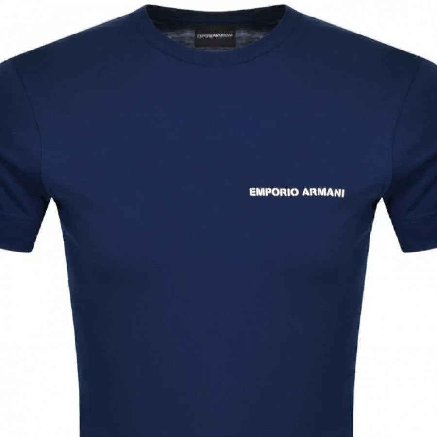 Alternative Image for ProductEmporio Armani Crew Neck Logo T Shirt Blue2