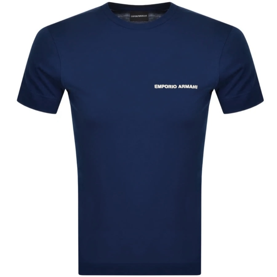 Alternative Image for ProductEmporio Armani Crew Neck Logo T Shirt Blue1