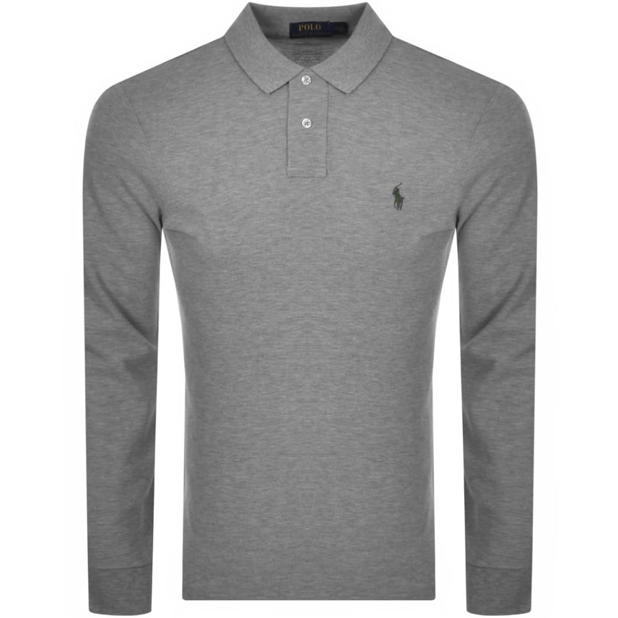 Alternative Image for ProductRalph Lauren Long Sleeved Polo T Shirt Grey1