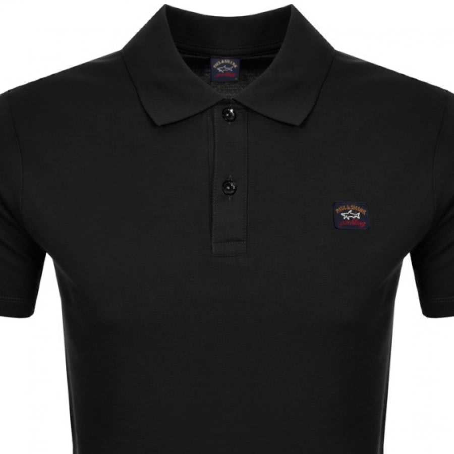 Alternative Image for ProductPaul And Shark Short Sleeved Polo T Shirt Black2