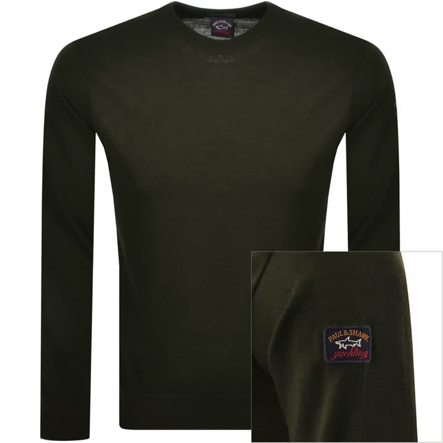 Alternative Image for ProductPaul And Shark Crew Neck Knit Jumper Green1