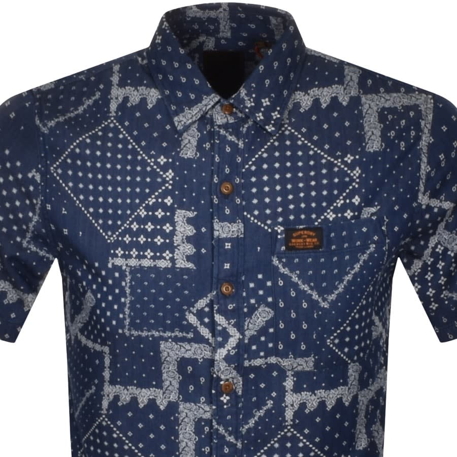 Alternative Image for ProductSuperdry Workwear Short Sleeved Shirt Navy2