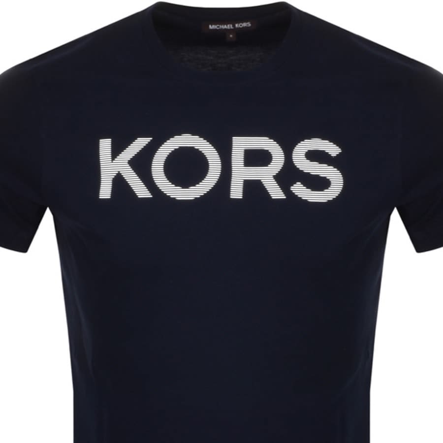 Alternative Image for ProductMichael Kors Short Sleeve Stripe Logo T Shirt Navy2
