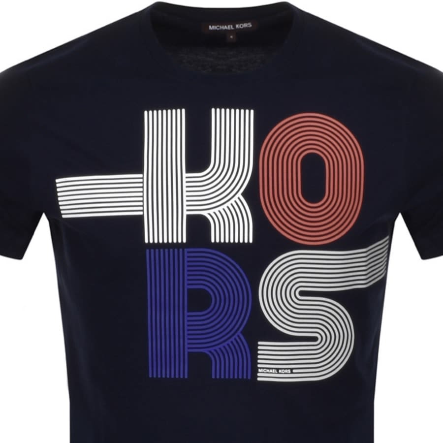 Alternative Image for ProductMichael Kors Short Sleeve Stacked Logo T Shirt Nav2