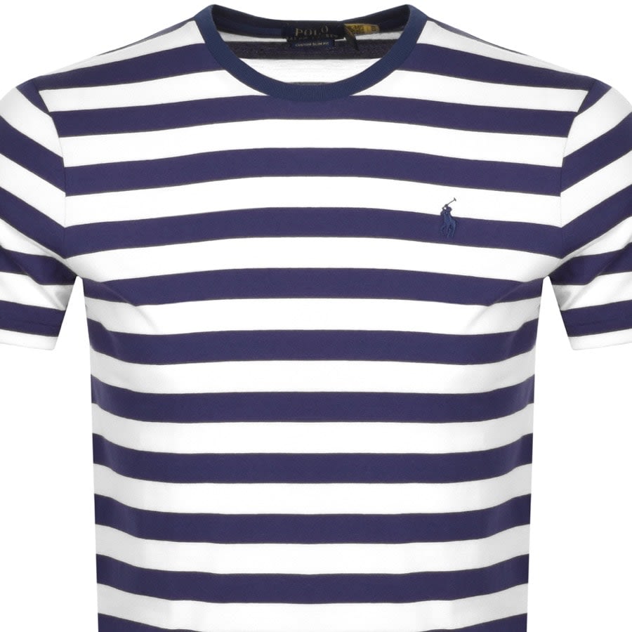 Alternative Image for ProductRalph Lauren Slim Fit Stripe T Shirt Navy2