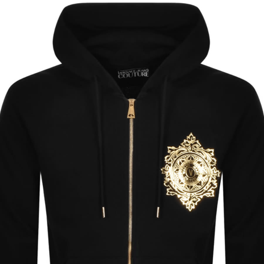 Alternative Image for ProductVersace Jeans Couture Full Zip Logo Hoodie Black2