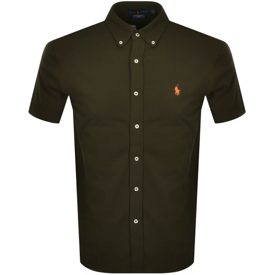 ralph lauren pique short sleeve shirt