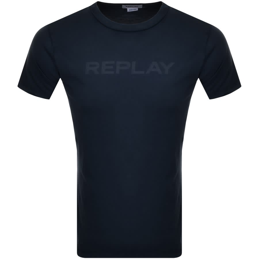 Alternative Image for ProductReplay Logo Crew Neck T Shirt Navy1