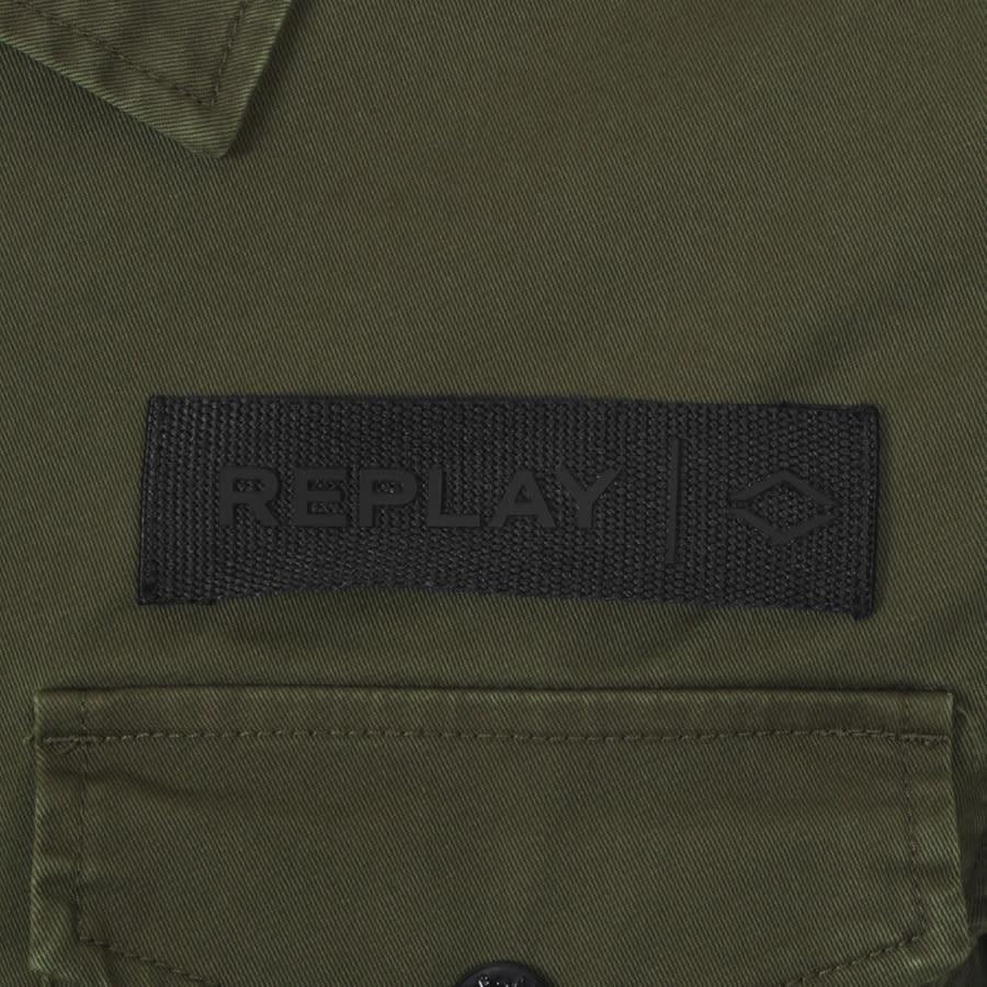 Alternative Image for ProductReplay Logo Overshirt Green3