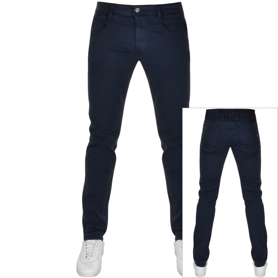 Alternative Image for ProductReplay Anbass Hyperflex Jeans Navy1