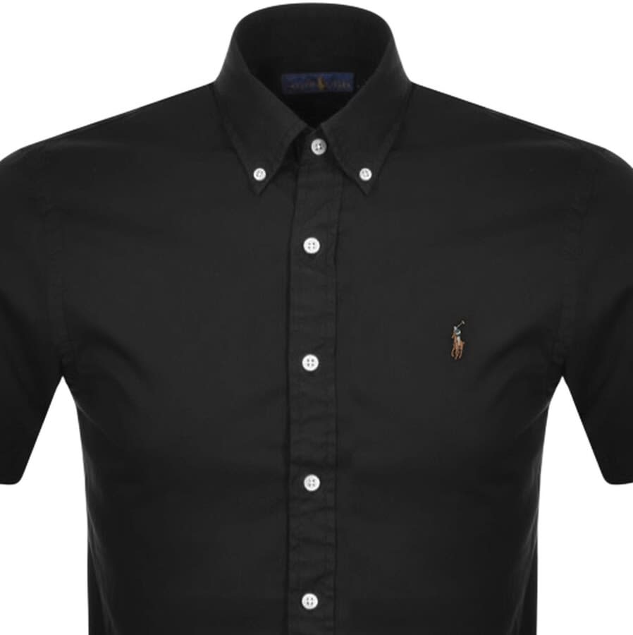 Alternative Image for ProductRalph Lauren Oxford Slim Short Sleeve Shirt Black2