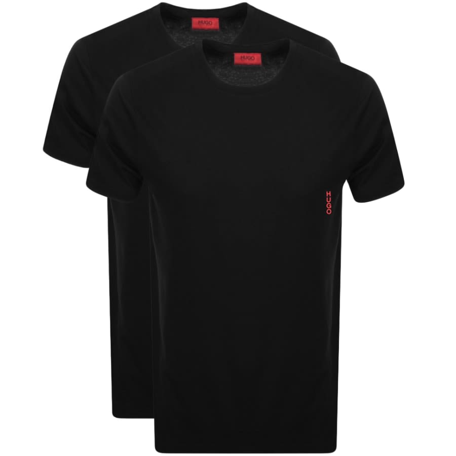Alternative Image for ProductHUGO Double Pack Crew Neck T Shirt Black1