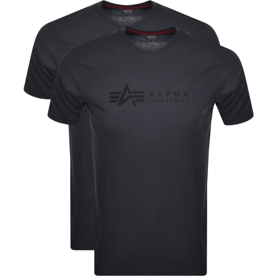 Alternative Image for ProductAlpha Industries Two Pack Logo T Shirt Grey1