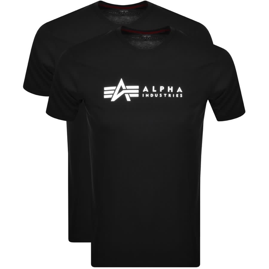 Alternative Image for ProductAlpha Industries Two Pack Logo T Shirt Black1