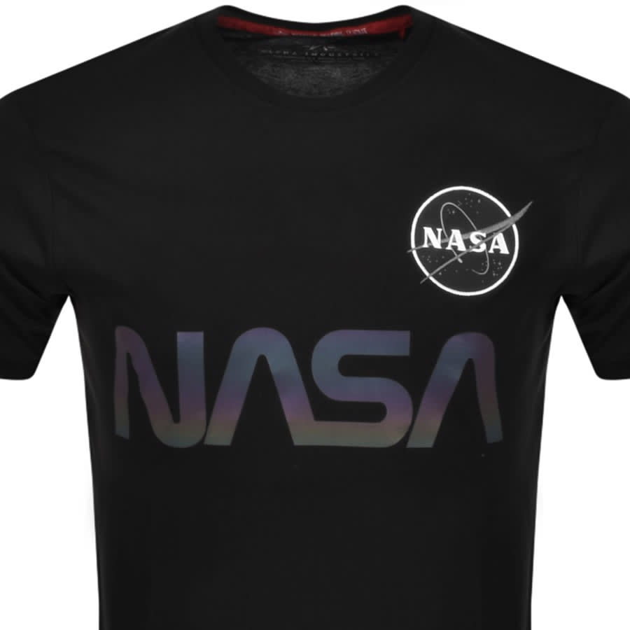 Alternative Image for ProductAlpha Industries Nasa Reflective T Shirt Black2