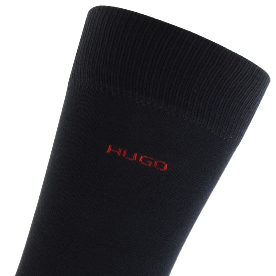 Alternative Image for ProductHUGO Logo Double Pack Socks Navy3