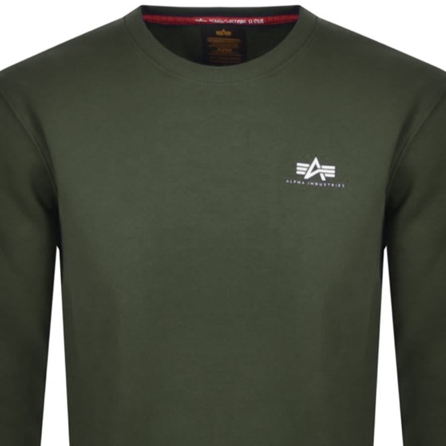 Alternative Image for ProductAlpha Industries Basic Small Logo Sweatshirt Green2