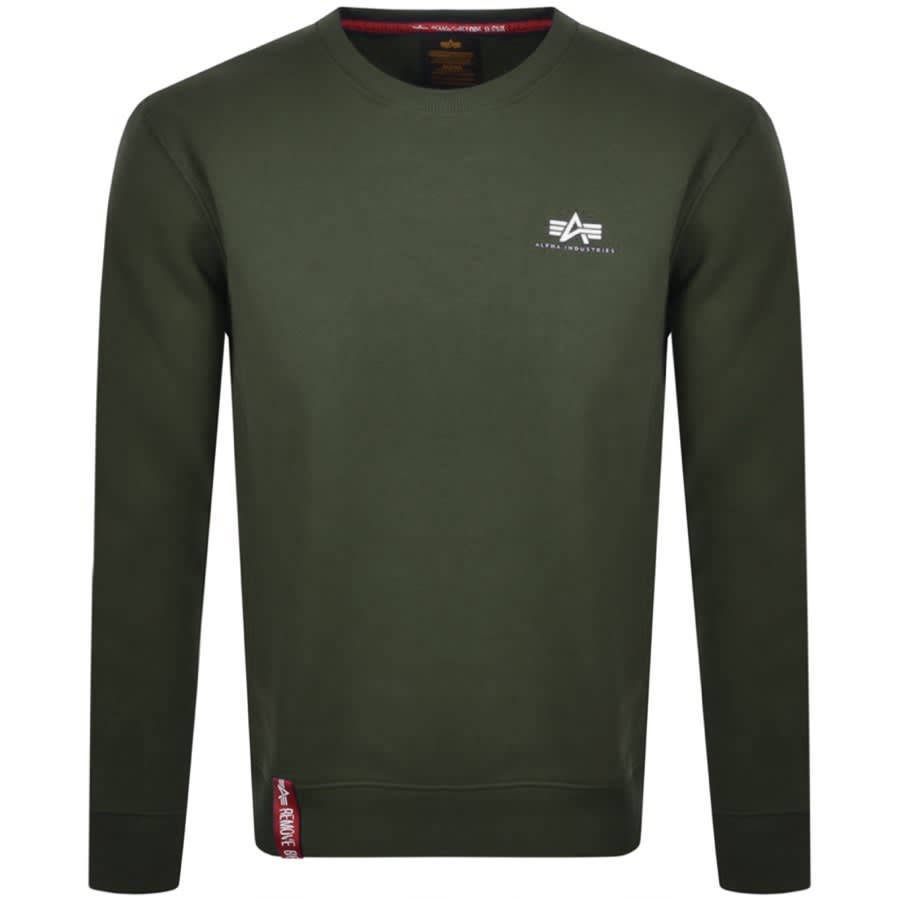 Alternative Image for ProductAlpha Industries Basic Small Logo Sweatshirt Green1