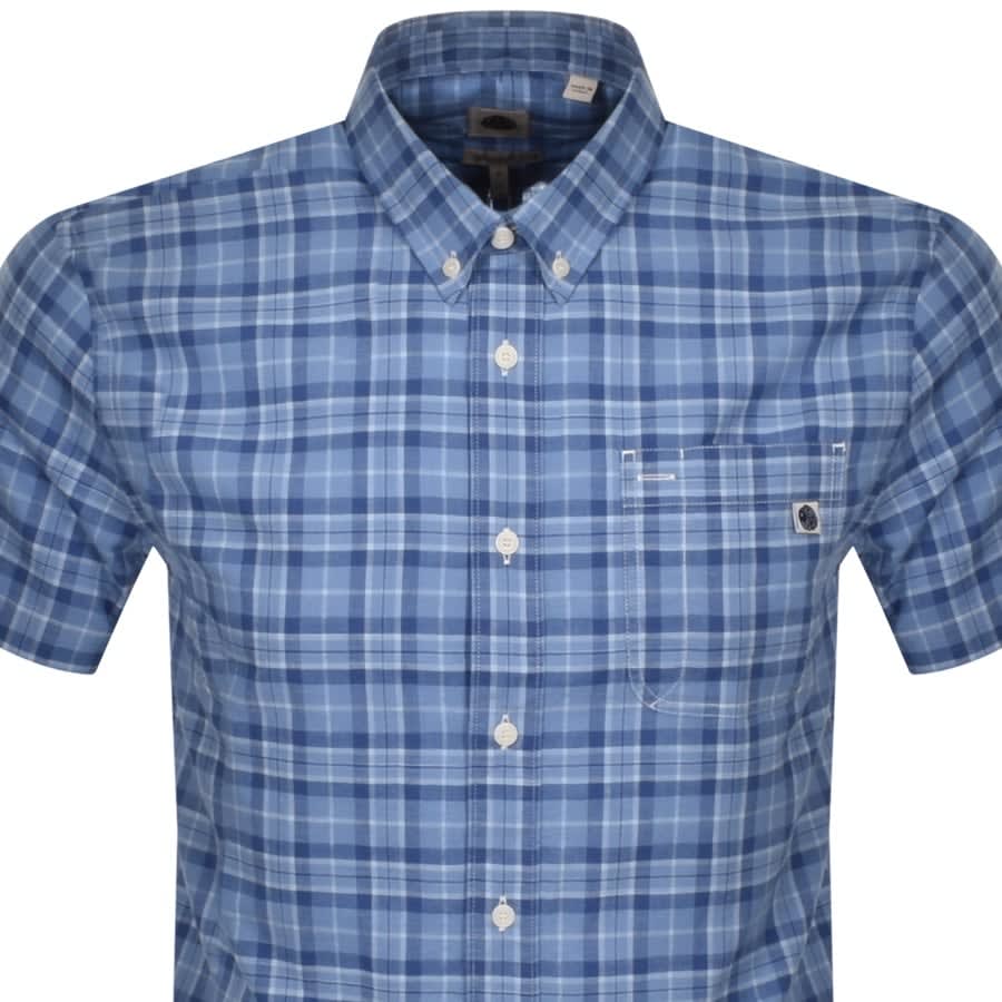 Alternative Image for ProductPretty Green Check Short Sleeve Shirt Blue2