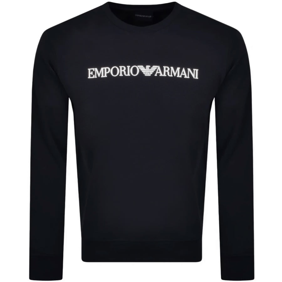 Alternative Image for ProductEmporio Armani Crew Neck Logo Sweatshirt Navy1