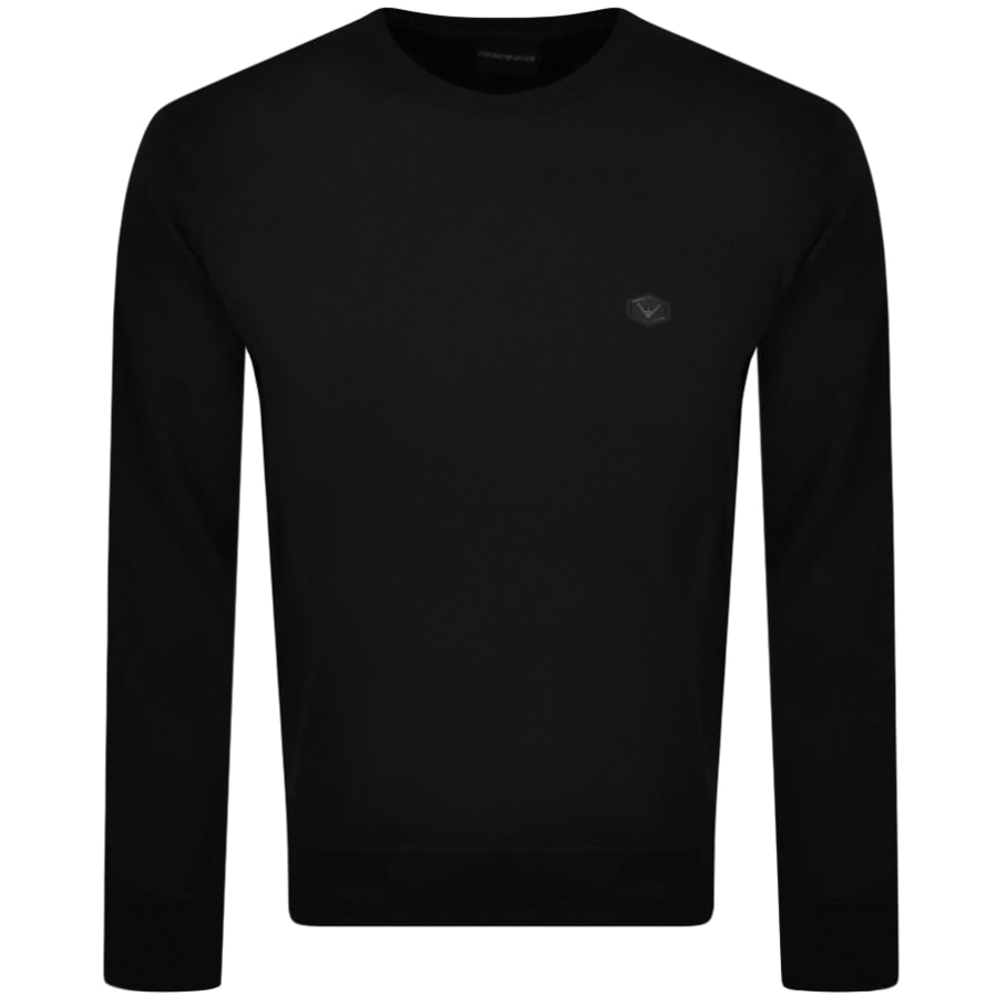 Alternative Image for ProductEmporio Armani Crew Neck Logo Sweatshirt Black1