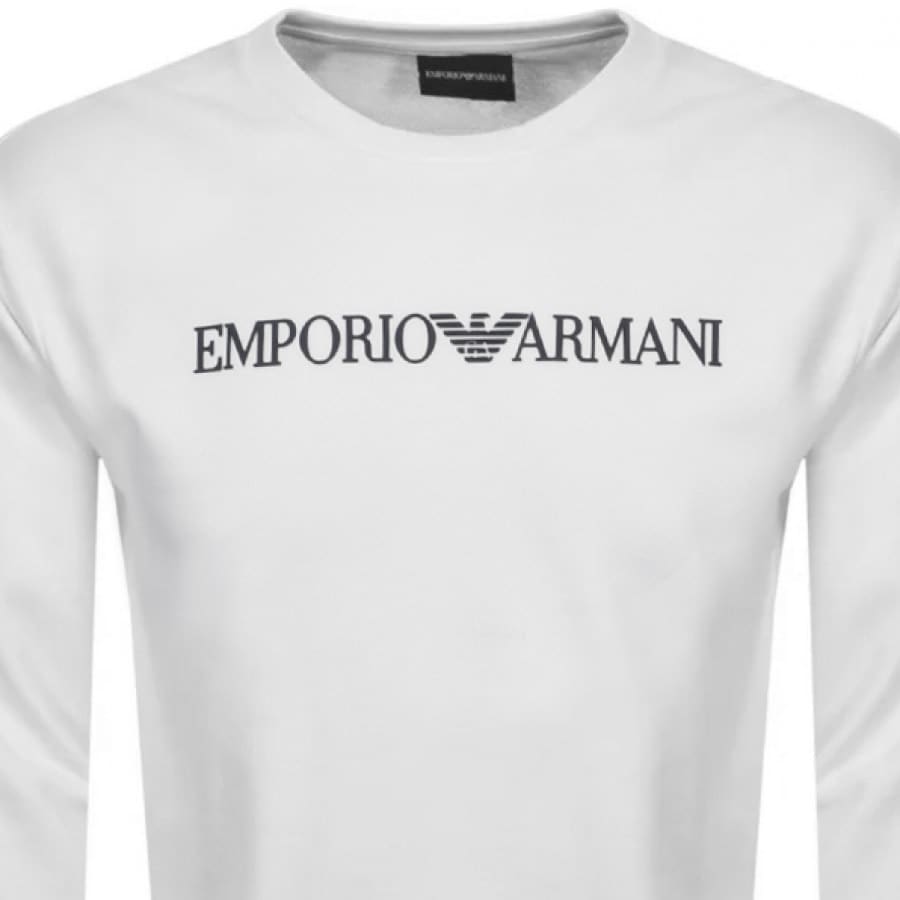 Alternative Image for ProductEmporio Armani Crew Neck Logo Sweatshirt White2
