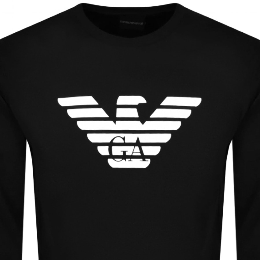 Alternative Image for ProductEmporio Armani Crew Neck Logo Sweatshirt Black2
