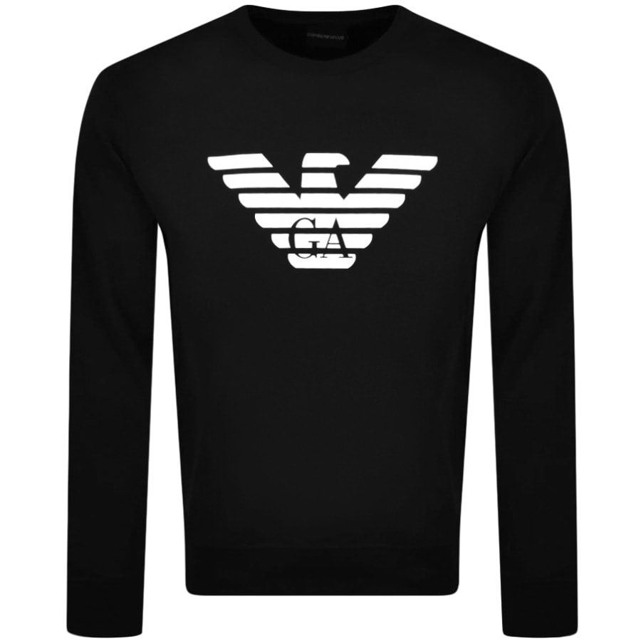 Alternative Image for ProductEmporio Armani Crew Neck Logo Sweatshirt Black1
