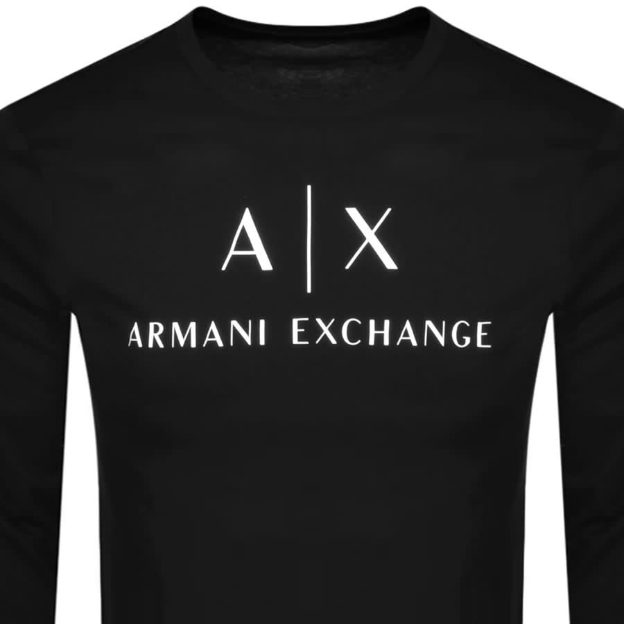 Alternative Image for ProductArmani Exchange Long Sleeve Logo T Shirt Black2