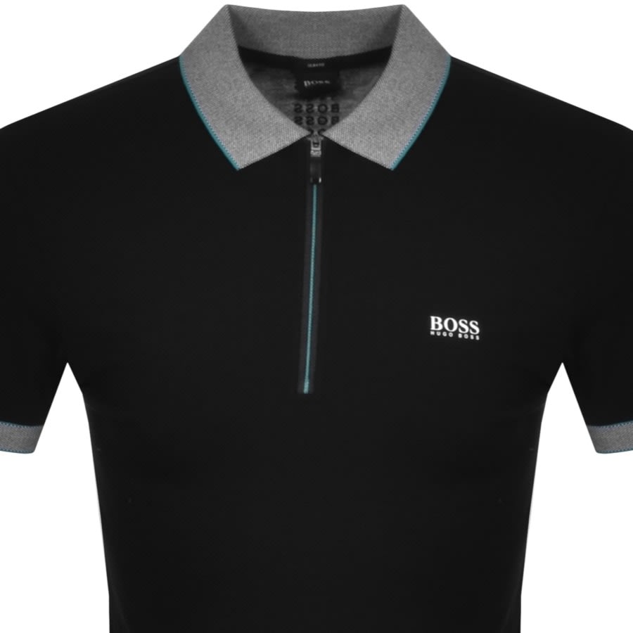 Alternative Image for ProductBOSS Philix Half Zip Slim Fit Polo T Shirt Black2