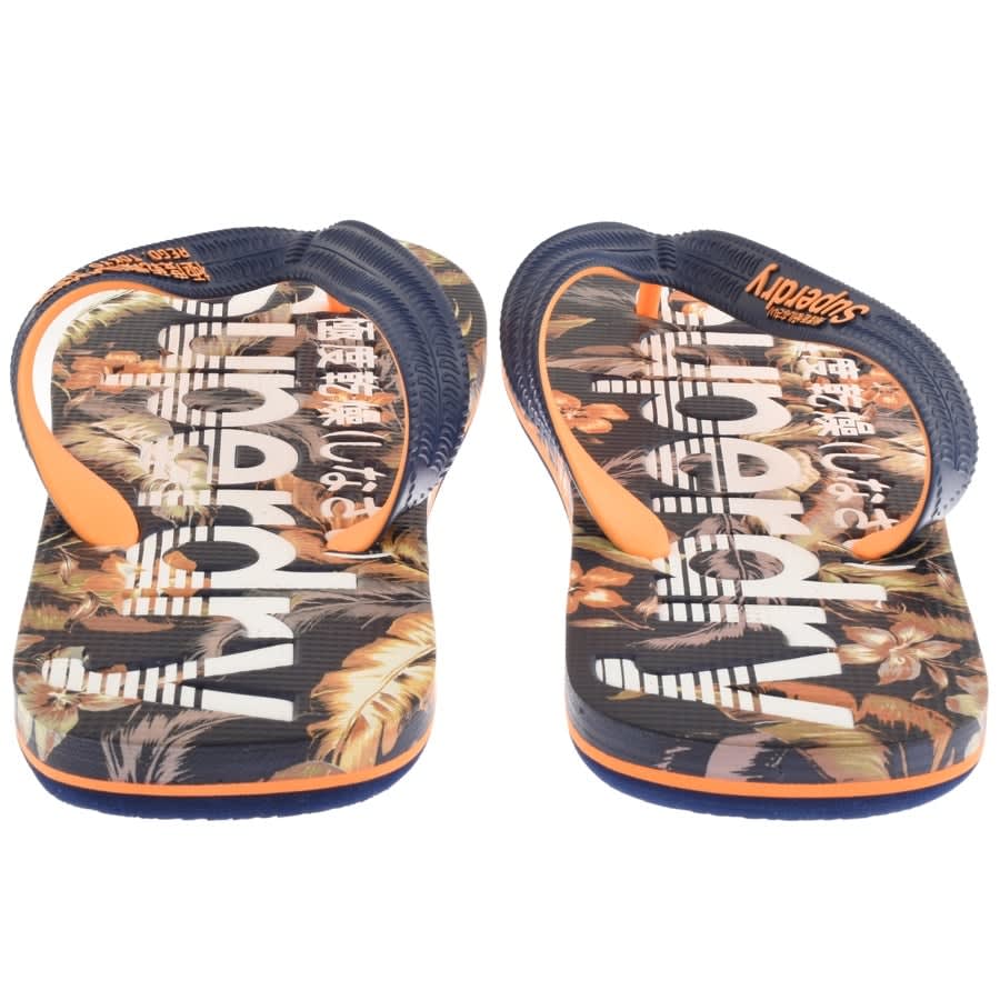 Alternative Image for ProductSuperdry Scuba Floral Logo Flip Flops Navy3