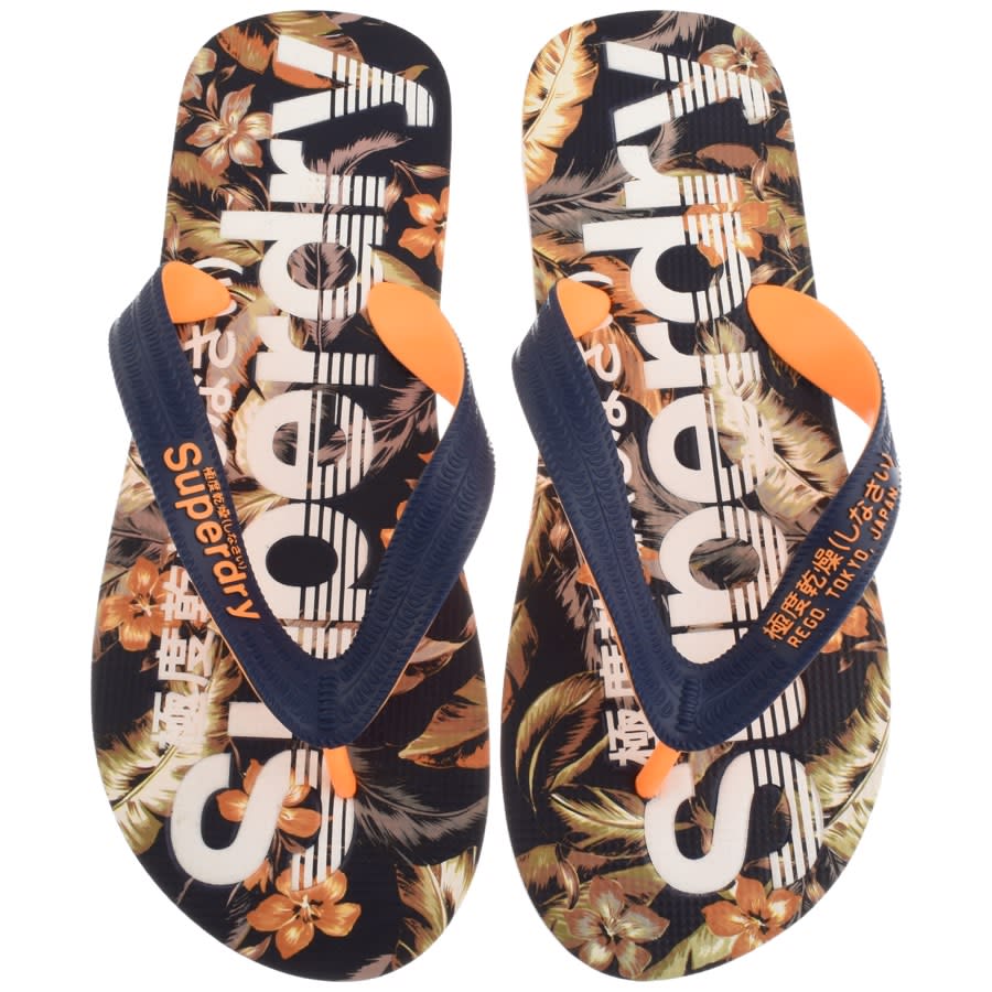 Alternative Image for ProductSuperdry Scuba Floral Logo Flip Flops Navy1